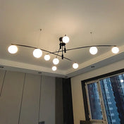 Black multi-arm ceiling light with white globes | KOGO