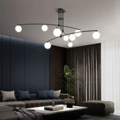 Black multi-arm ceiling light with white globes | KOGO