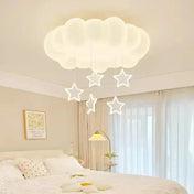White kids cloud ceiling light with LED drops | ZOGE