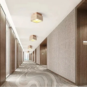 Minimalist stone and wood LED ceiling light | TAPAL