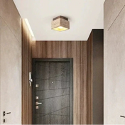 Minimalist stone and wood LED ceiling light | TAPAL