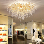 Crystal LED gold modern design ceiling light | PUZE