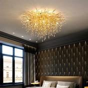 Crystal LED gold modern design ceiling light | PUZE