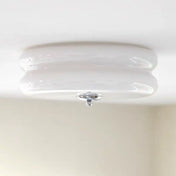 White glass 1970s retro ceiling light | DIMENA