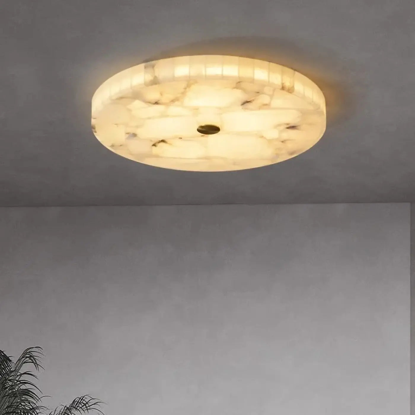 Modern alabaster white marble ceiling light | KUKIK