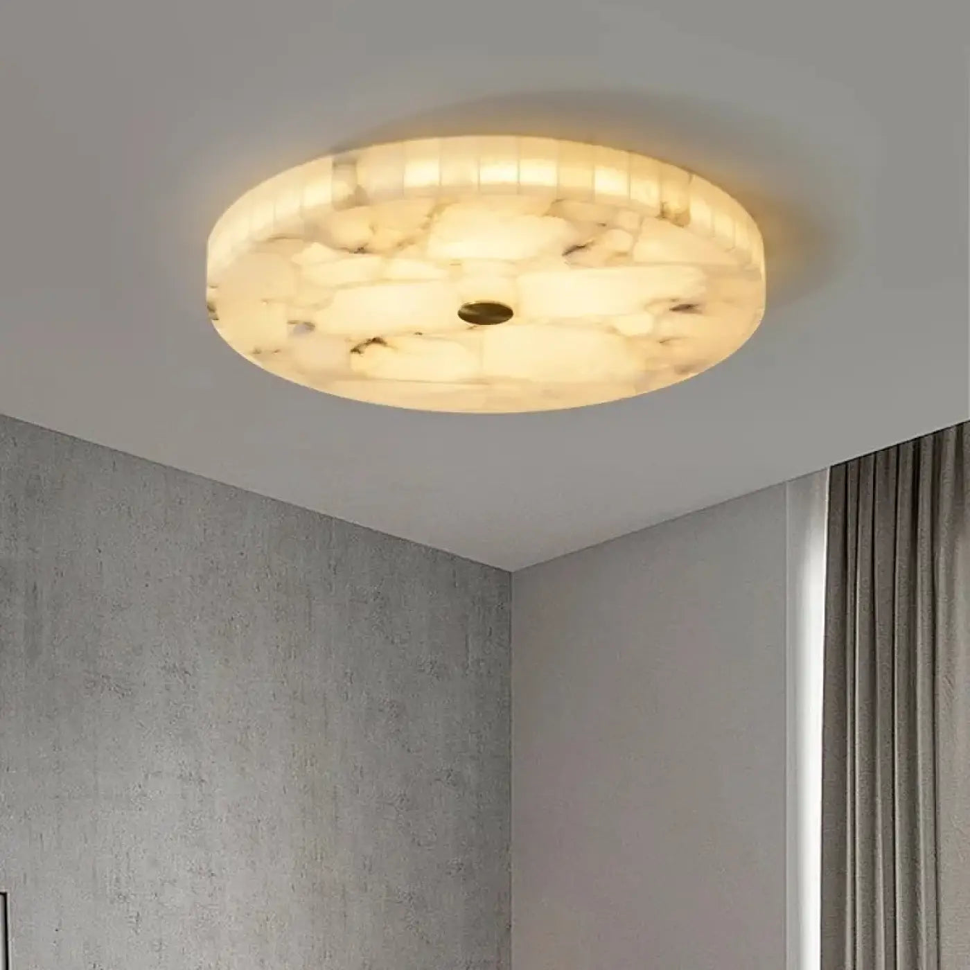 Modern alabaster white marble ceiling light | KUKIK