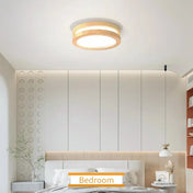 Round light wood integrated LED ceiling light | SOTAHI