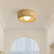 Round light and dark wood ceiling light | KAMALE
