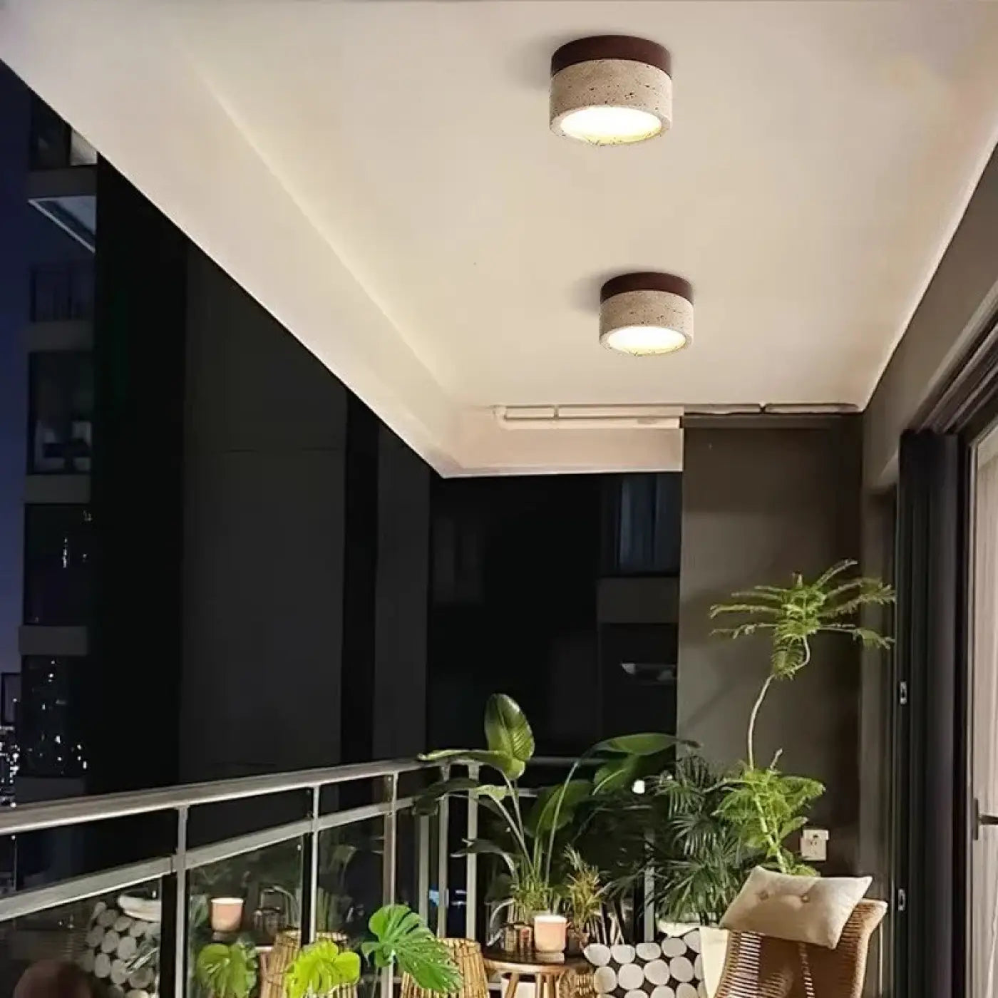 Minimalist scandinavian wood and stone ceiling light | GEZIKIL