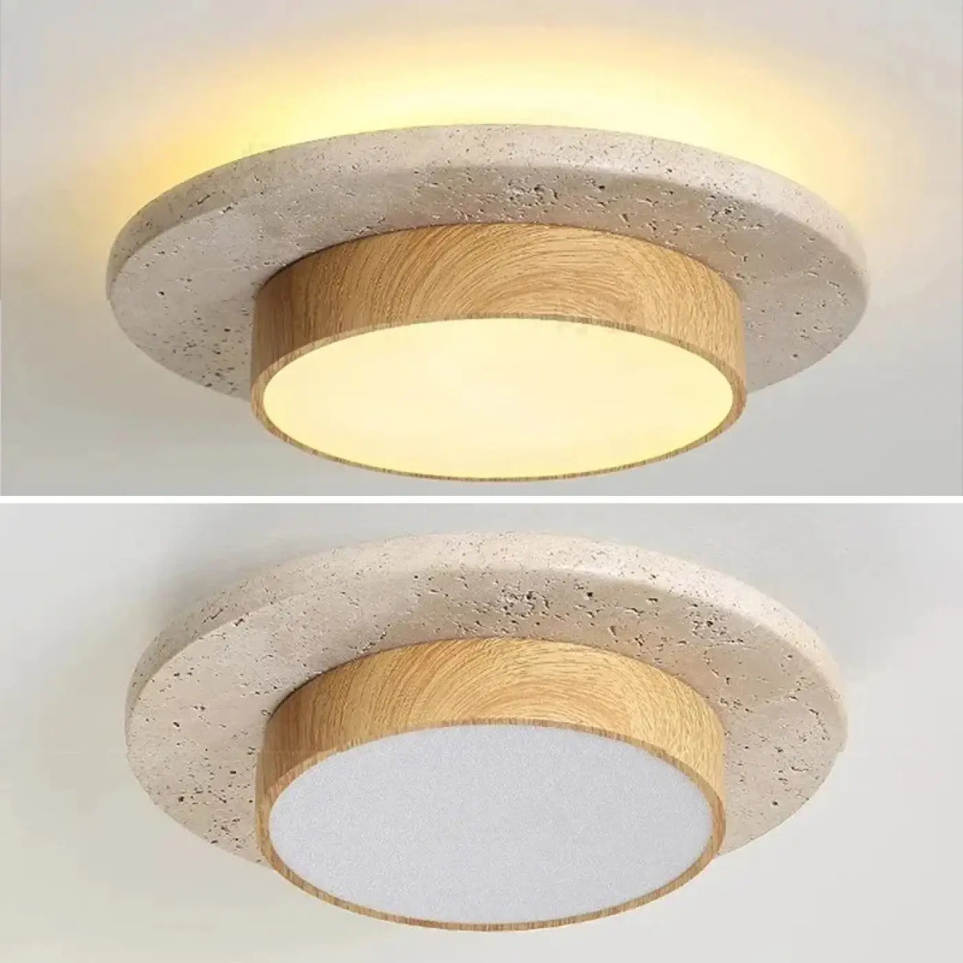 Round nordic wood ceiling light IP65 | KEBE