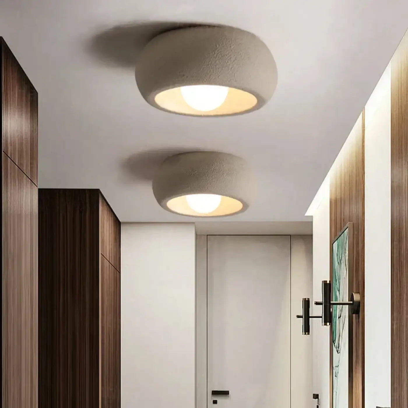 Modern round white LED ceiling light design | REVEHA