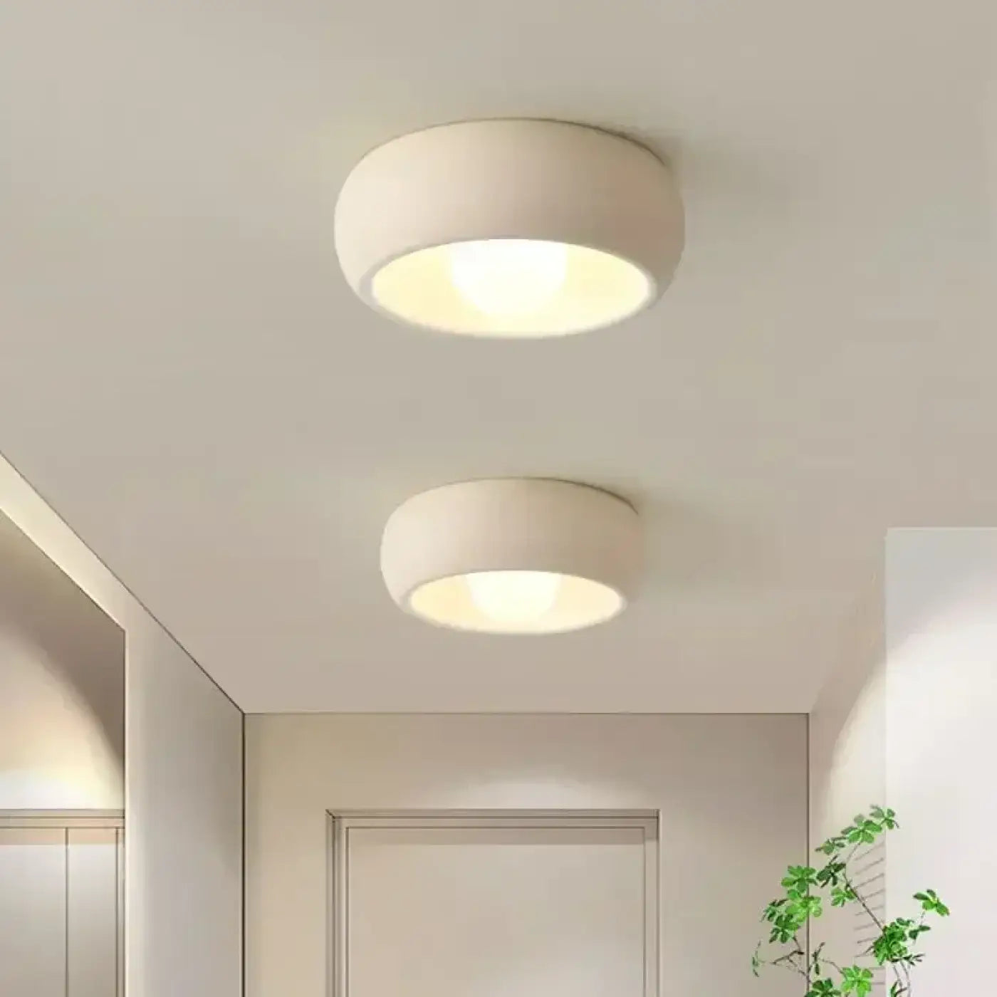 Modern round white LED ceiling light design | REVEHA