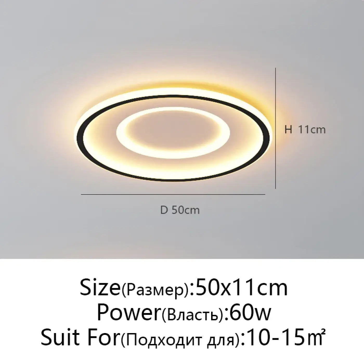 Industrial modern round black LED ceiling light | VOGEHUK