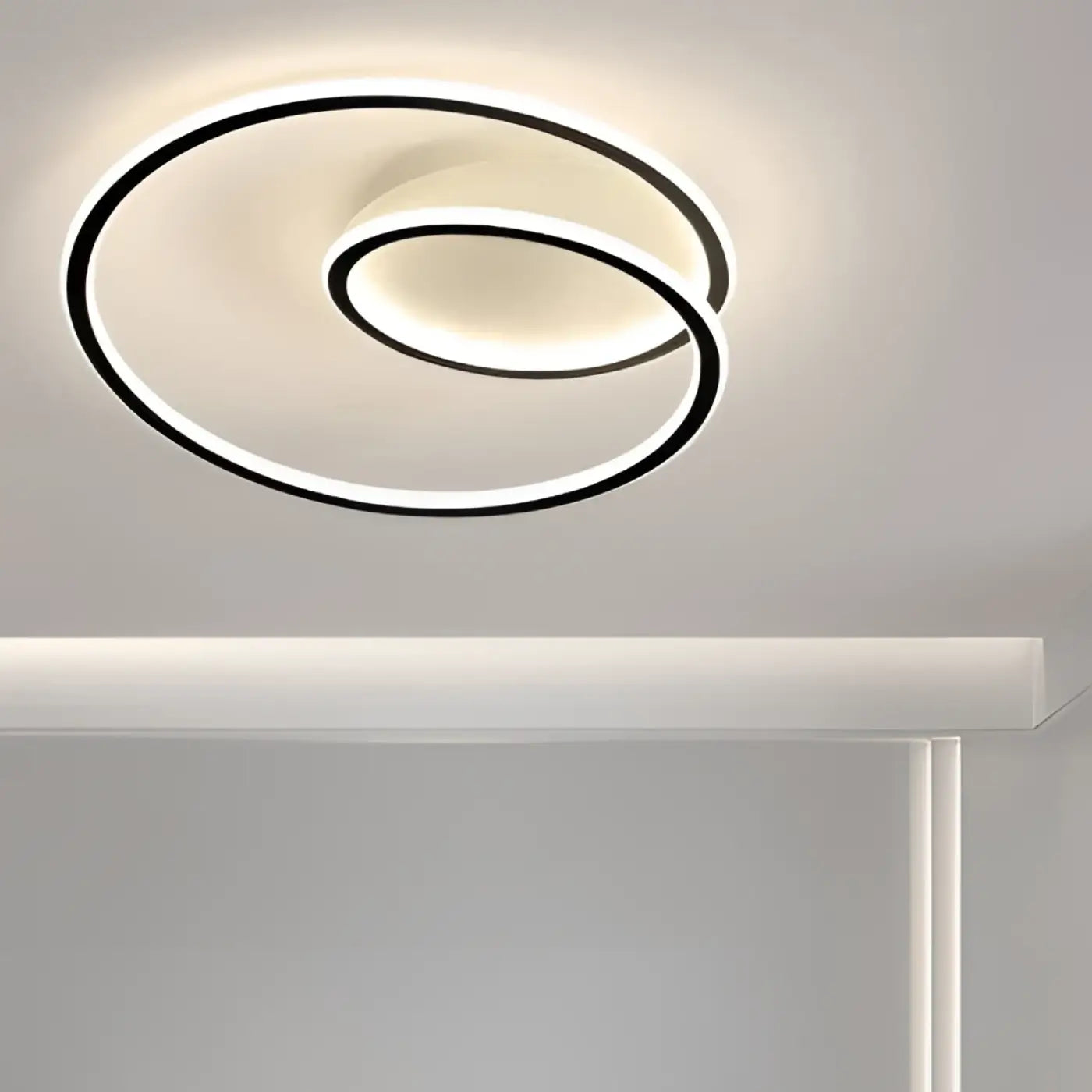 Industrial modern round black LED ceiling light | VOGEHUK