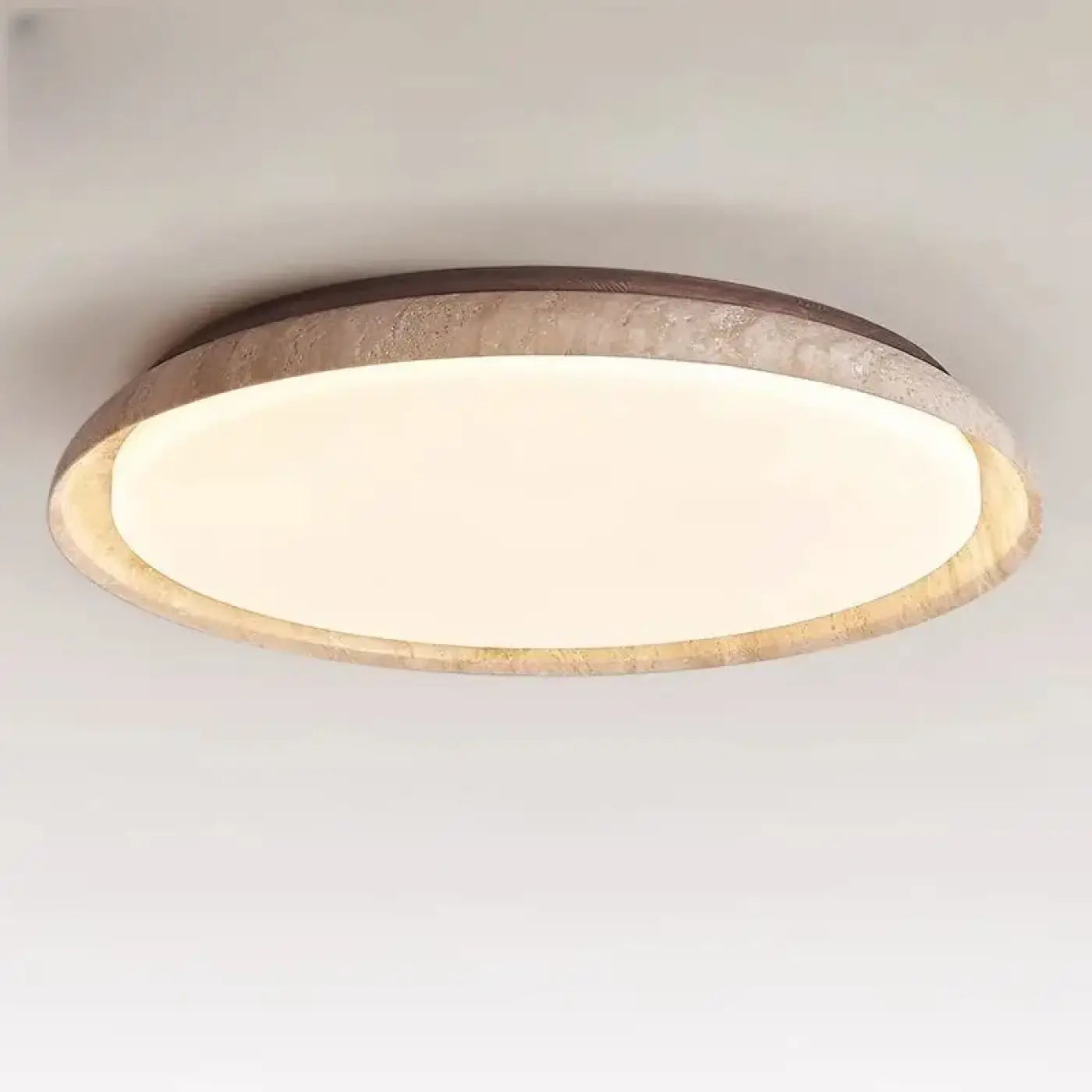 Scandinavian wood and marble LED ceiling light | KUBAME