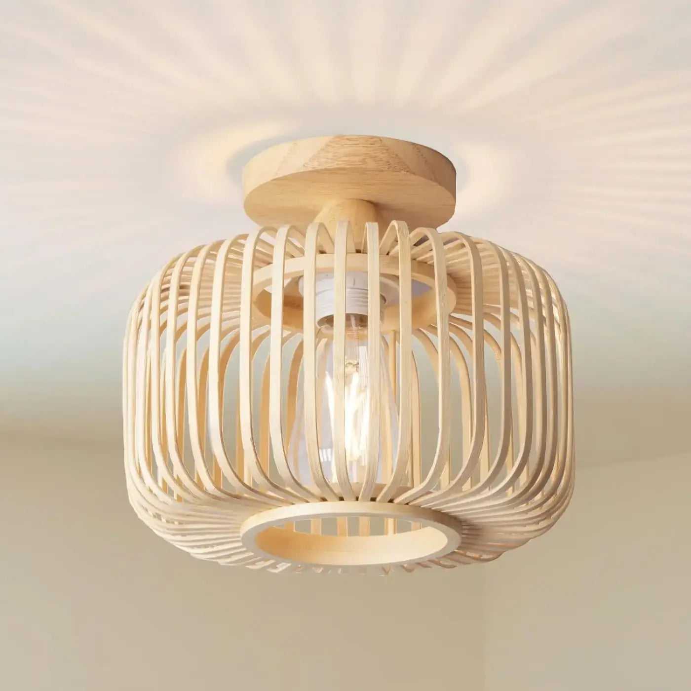Wood bamboo natural ceiling light modern | MEVEL