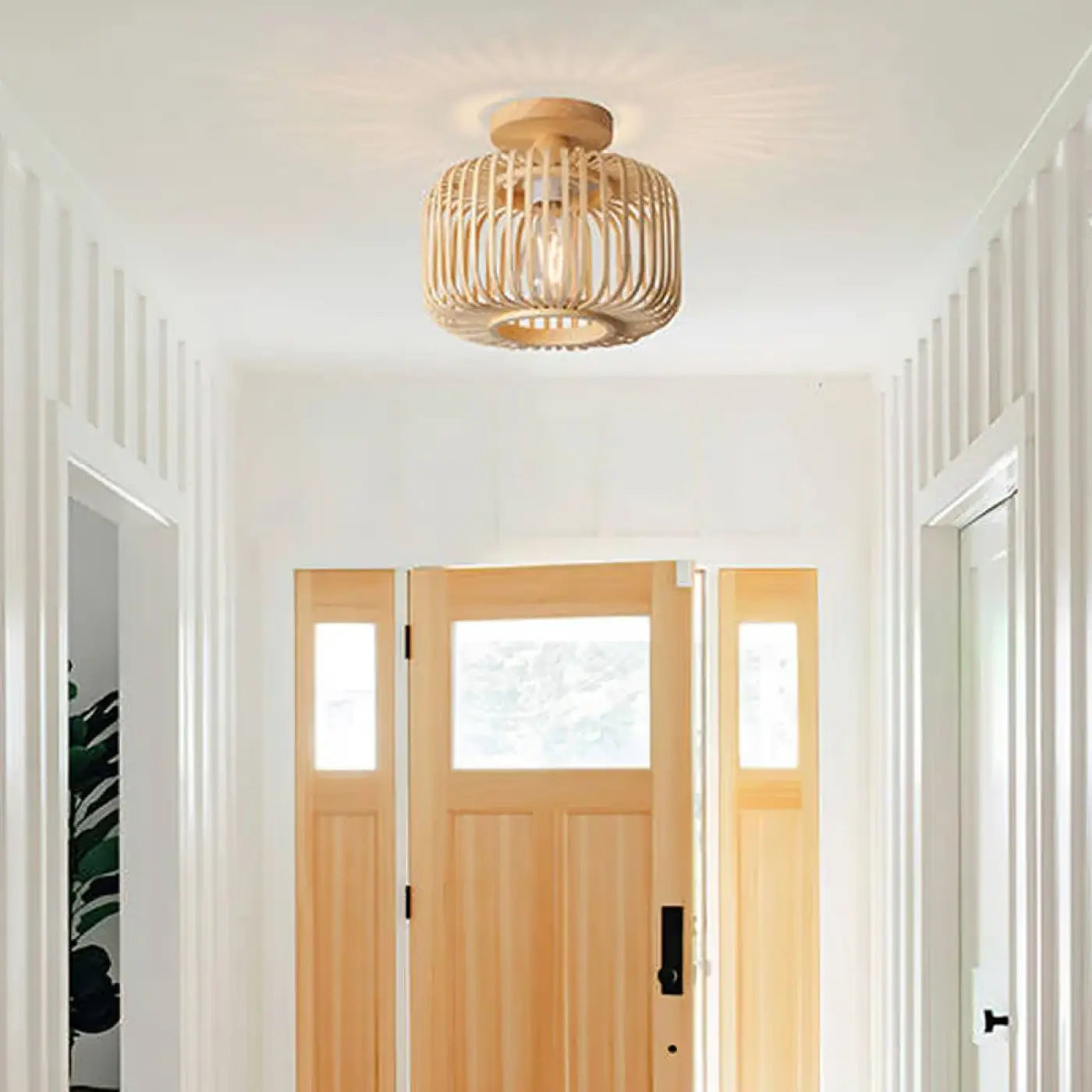 Wood bamboo natural ceiling light modern | MEVEL