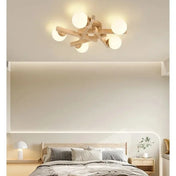Scandinavian wood white globes ceiling light | ZAFO