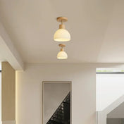 Scandinavian wood and opal glass ceiling light | ZUZEZE