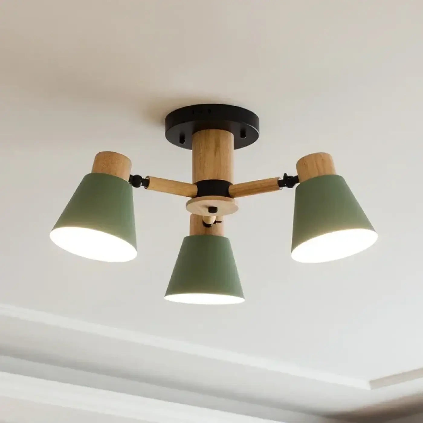 Scandinavian wood and metal 3-light ceiling light | TISI