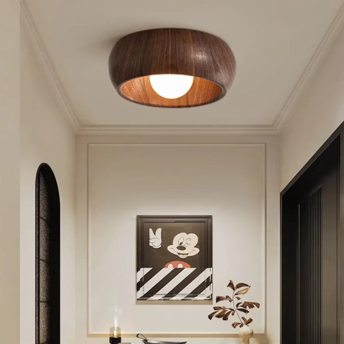 Clean Scandinavian natural wood LED ceiling light | DEBE