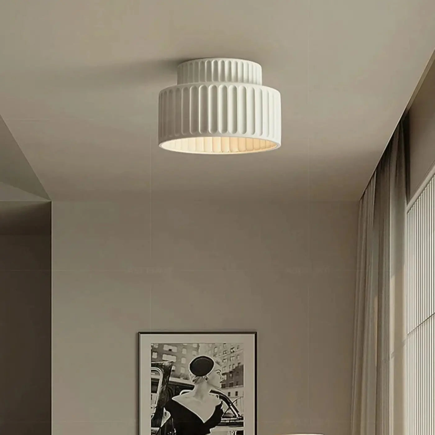 Ribbed resin ceiling light retro chic style | MOPE