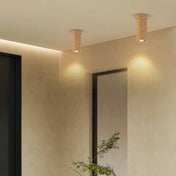 Modern beige stone and metal ceiling light | TASU