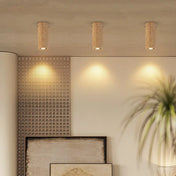 Modern beige stone and metal ceiling light | TASU