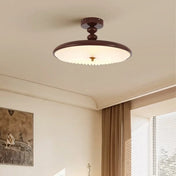Industrial modern glass and wood LED ceiling light | TEZUMU