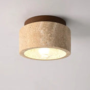 Plafonnier wabi-sabi brut minimaliste en travertin