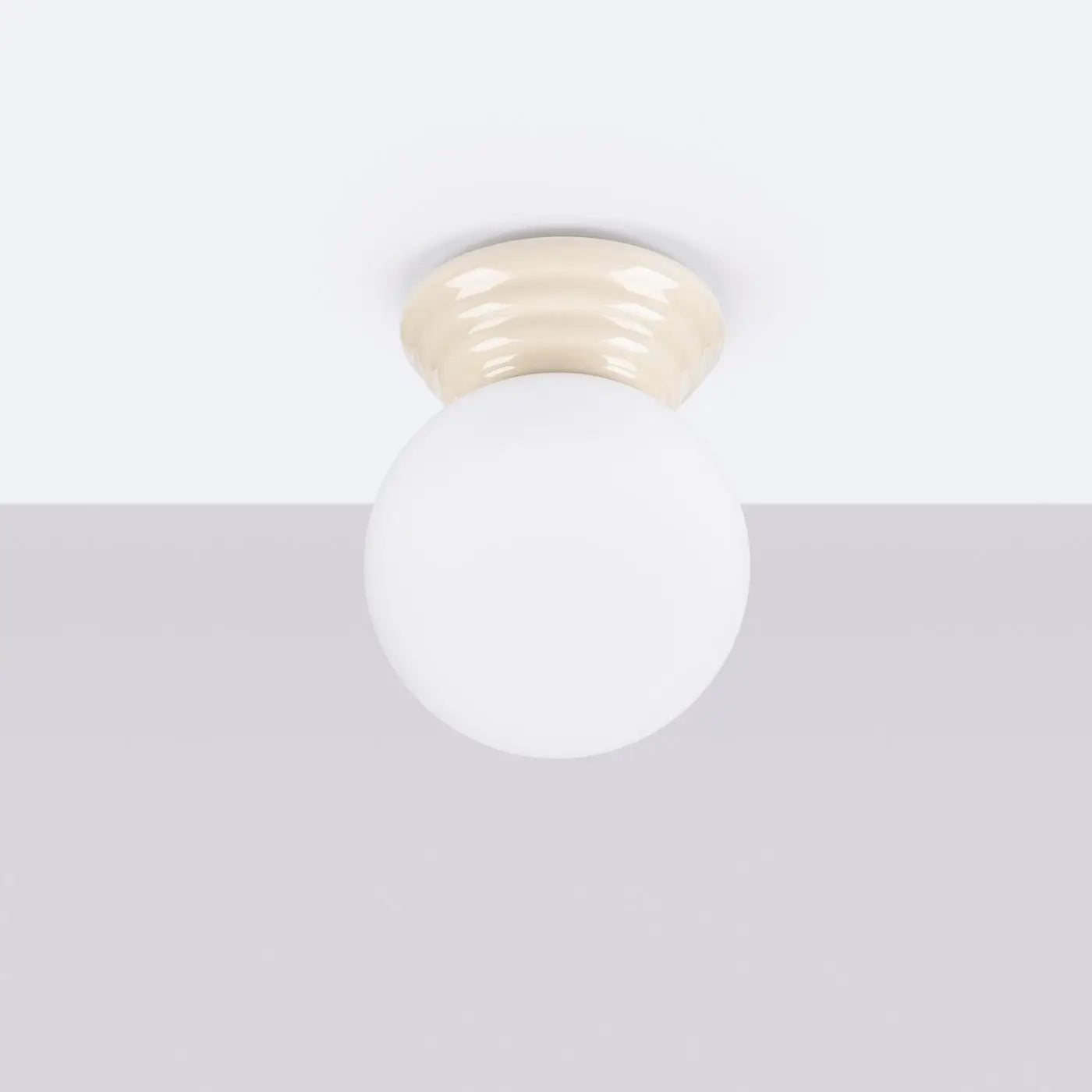 Minimalist beige ceramic IP44 ceiling light | GEGU