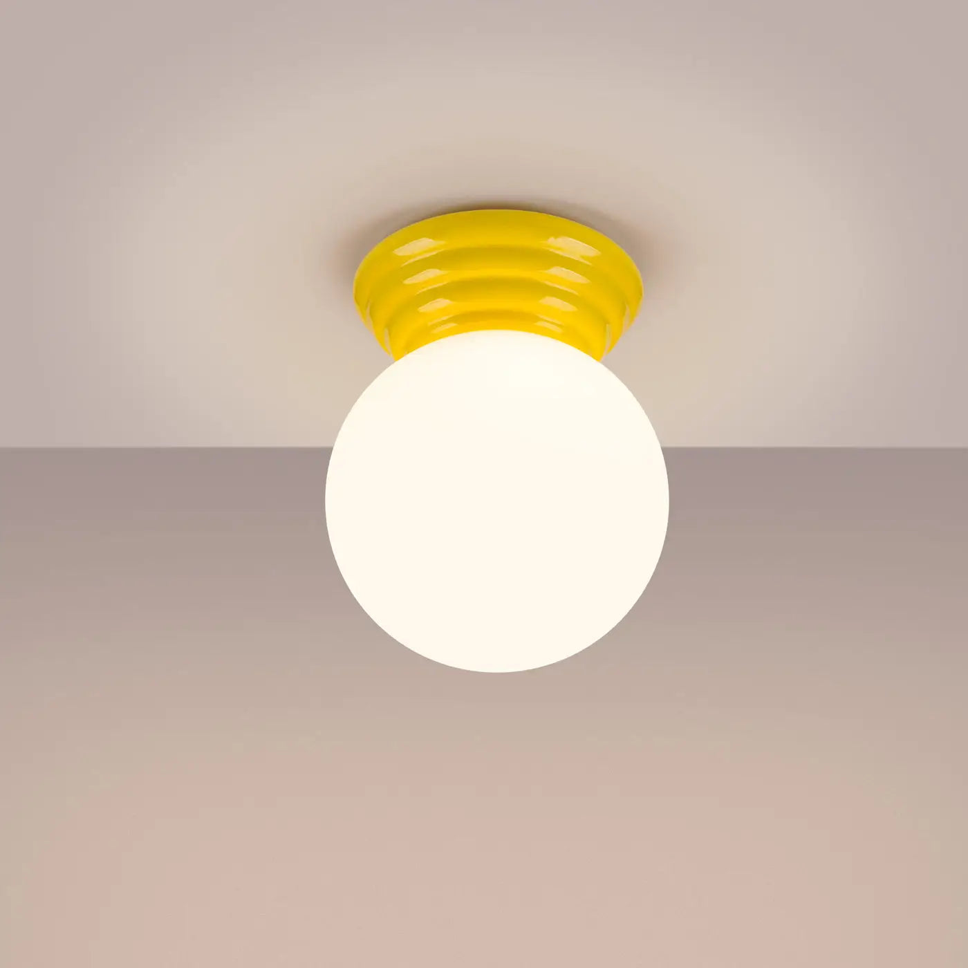 Modern yellow ceramic IP44 ceiling light | BAPIFU