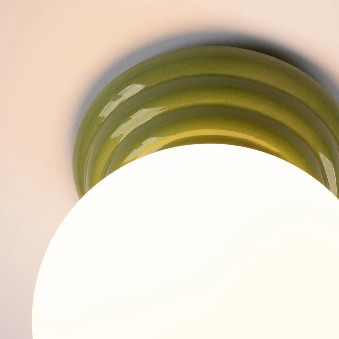 Modern green ceramic ceiling light IP44 | MUKA