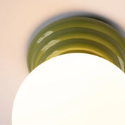 Modern green ceramic ceiling light IP44 | MUKA