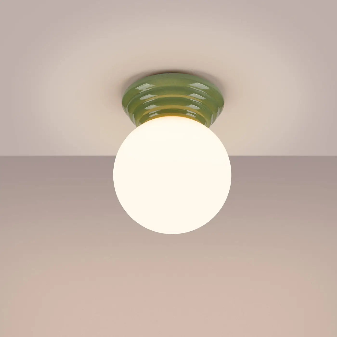 Modern green ceramic ceiling light IP44 | MUKA