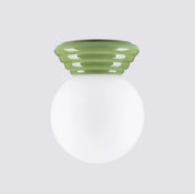Modern green ceramic ceiling light IP44 | MUKA