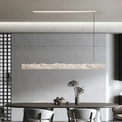 Linear white plaster-finish LED ceiling light | HOZOS