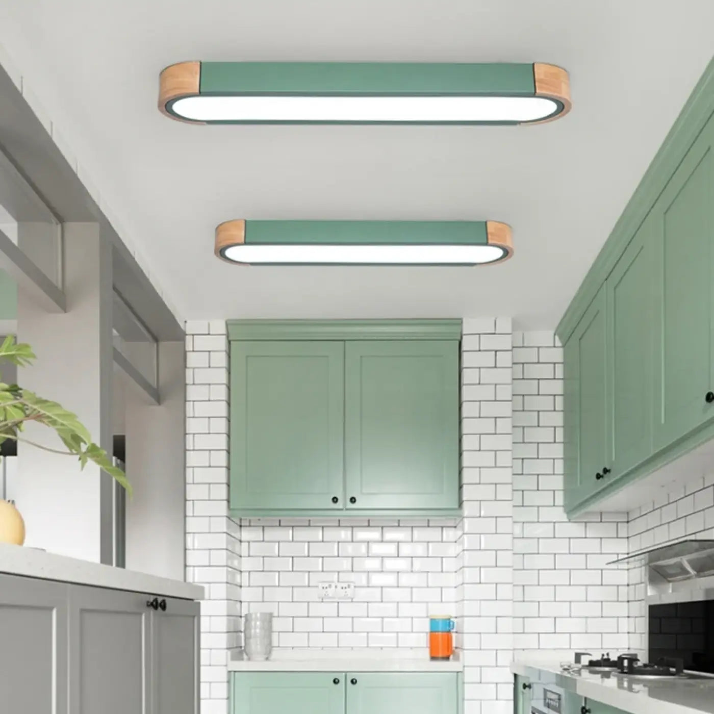 LED wood and glass modern design ceiling light | NABOHO