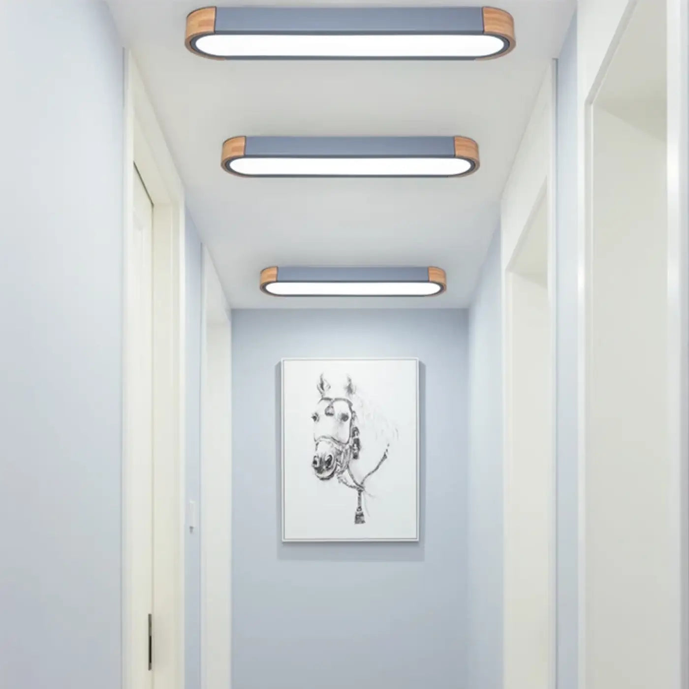 LED wood and glass modern design ceiling light | NABOHO
