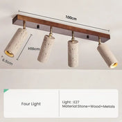 Modern wood and stone LED ceiling light | DEDUZO