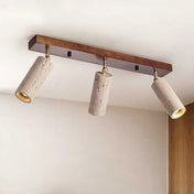 Modern wood and stone LED ceiling light | DEDUZO