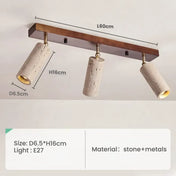 Modern wood and stone LED ceiling light | DEDUZO