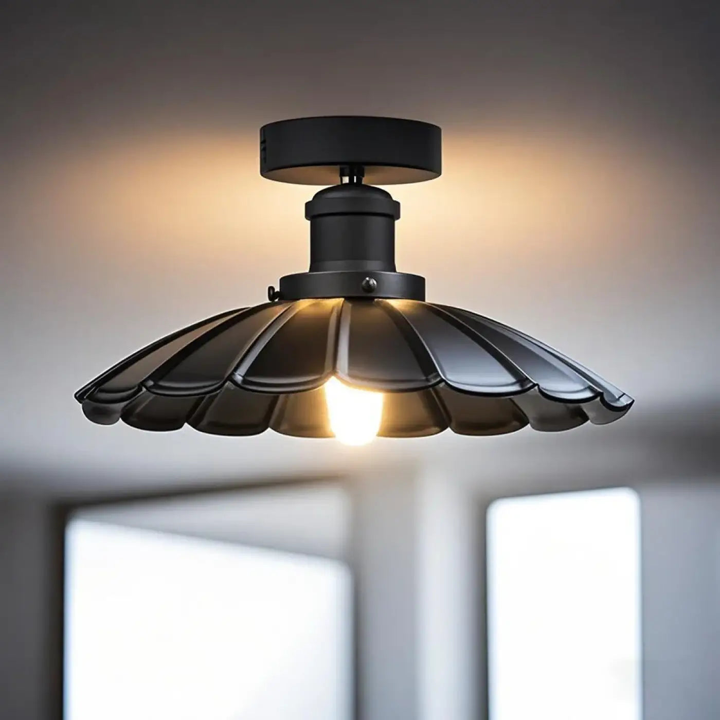 Vintage industrial black LED ceiling light | DAHIR