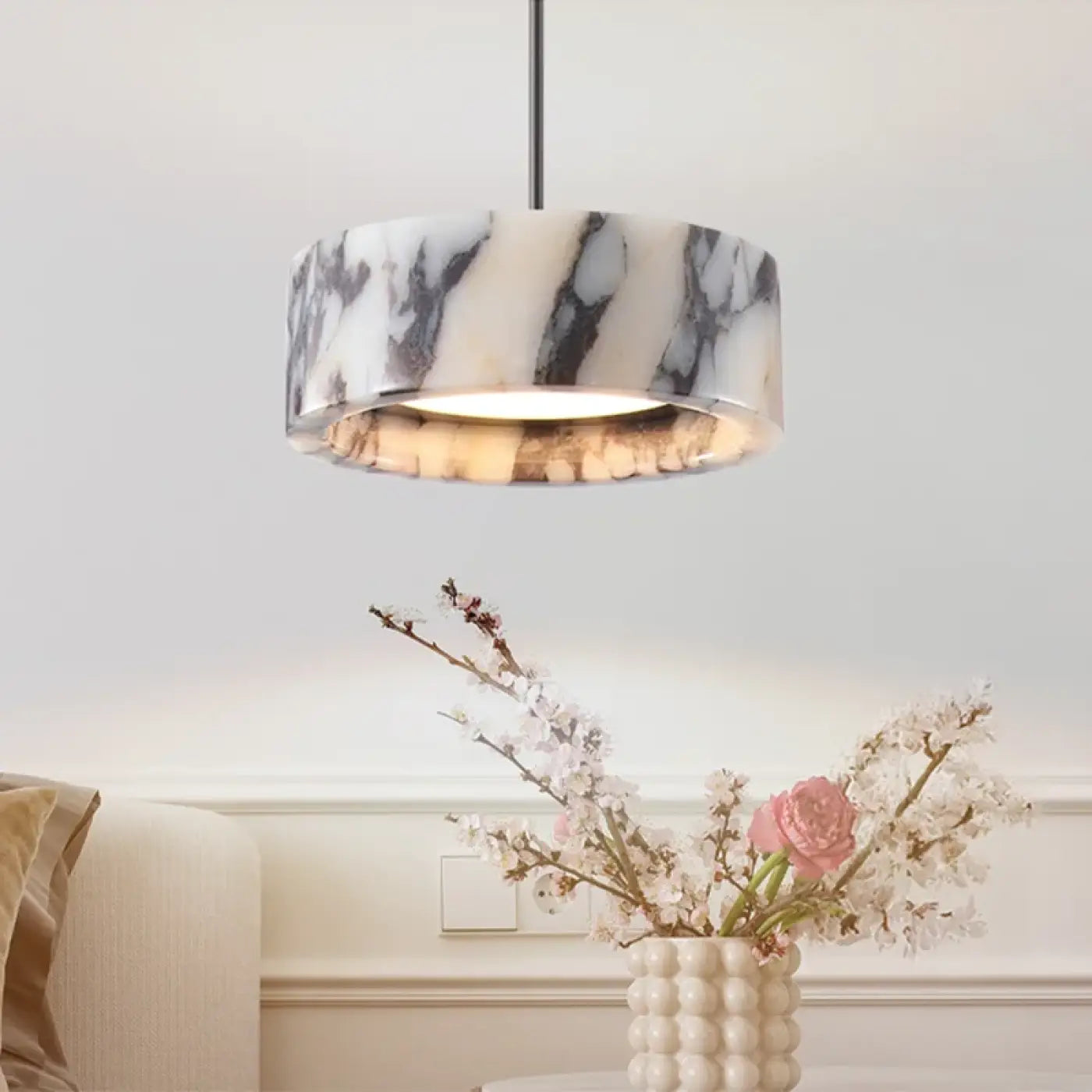 Black marble LED ceiling light statement design | SOGEKUS