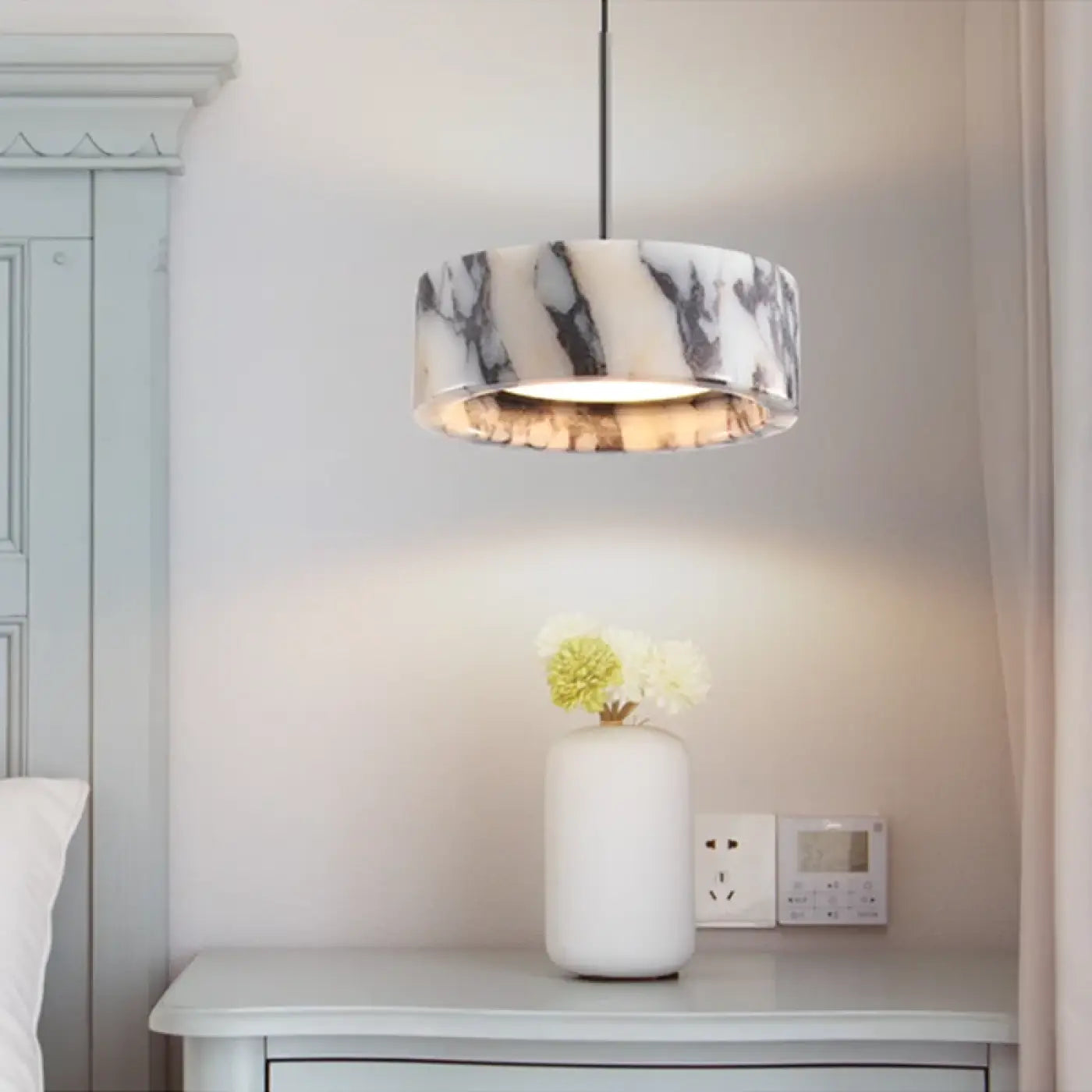 Black marble LED ceiling light statement design | SOGEKUS
