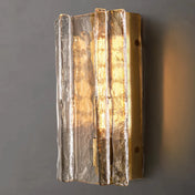 Brass and textured glass designer wall sconce | AVI