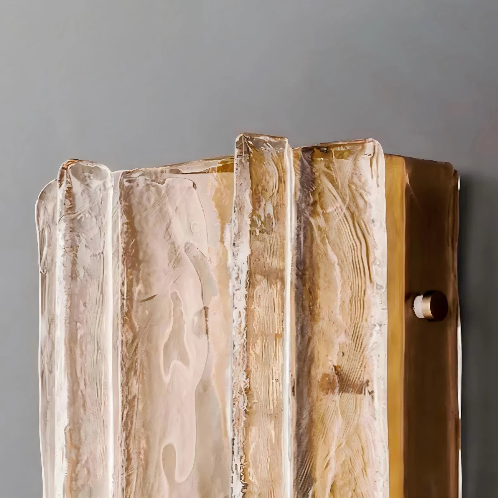 Brass and textured glass designer wall sconce | AVI