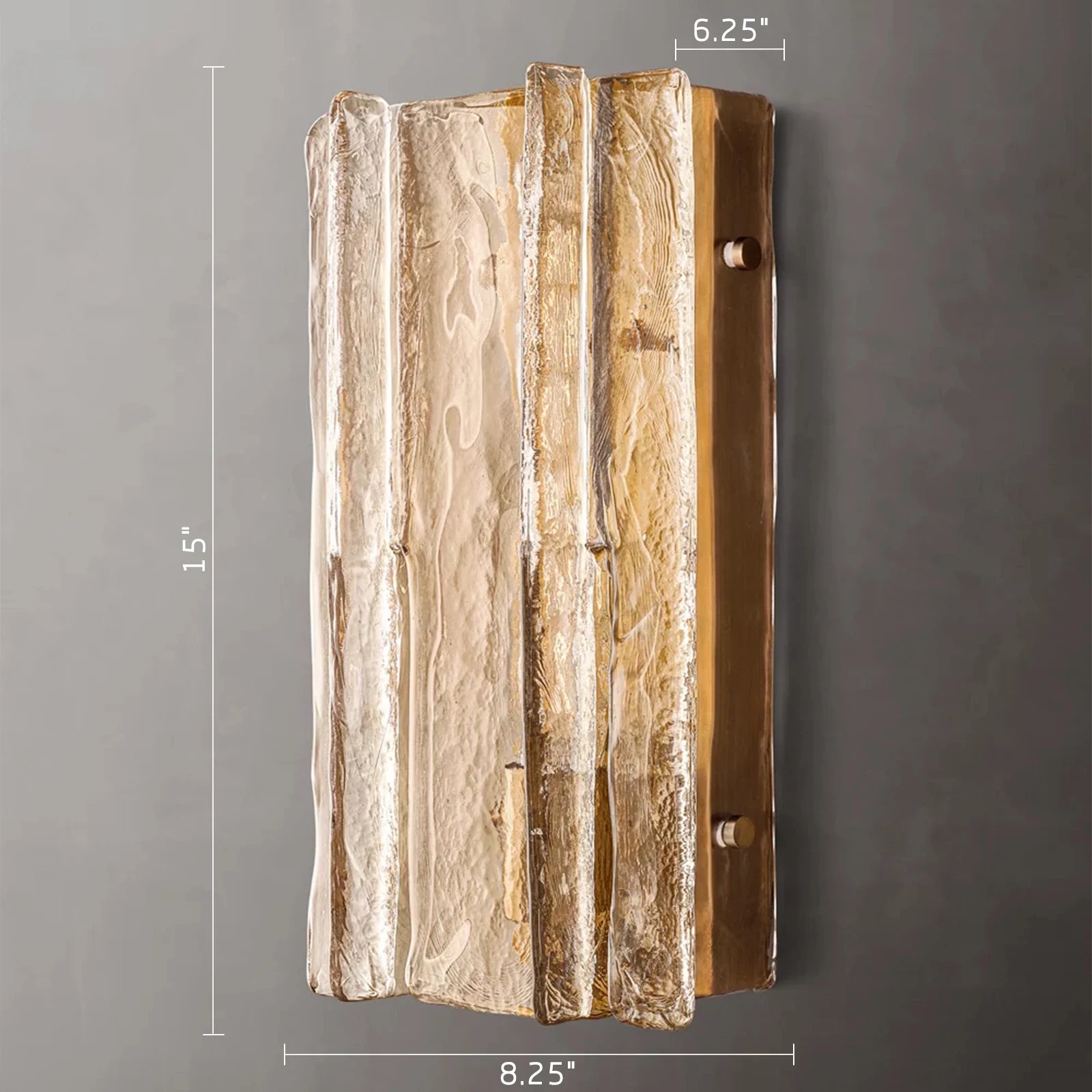 Brass and textured glass designer wall sconce | AVI